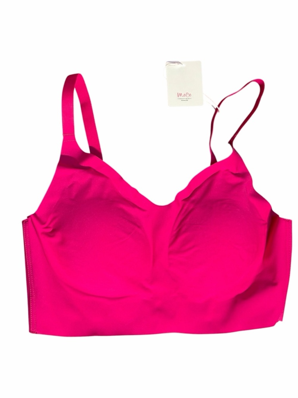 Seamless Bright Pink Wireless Bralette Size L NWT Moco Boutique